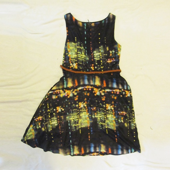 Fervour City Lights Printed Romantic Dress - Picture 2 of 4